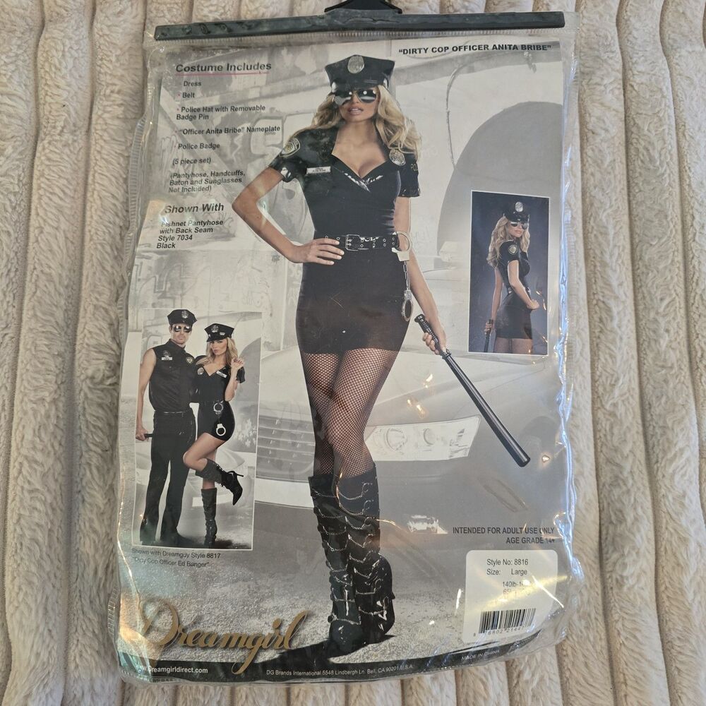 Dreamgirl Dirty Cop Police Officer Anita Costume Adult Sexy Halloween Large